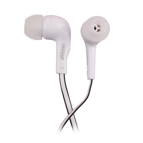 Наушники RITMIX RH-004, белый, внутриканальные, шнур 1,2 м., плоский (1/1000) (15119171) фото 2 Наушники RITMIX RH-004, белый, внутриканальные, шнур 1,2 м., плоский (1/1000) (15119171) фото 2