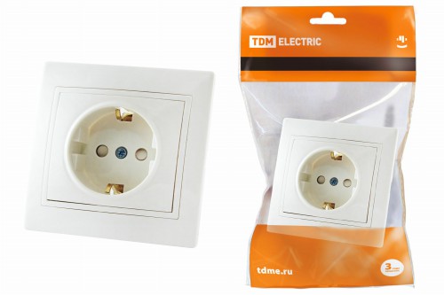 Розетка скрытая установка, 2П+З с защ. шт. 16А 250В белая "Таймыр" TDM (10/100) (SQ1814-0016) фото 2 Розетка скрытая установка, 2П+З с защ. шт. 16А 250В белая "Таймыр" TDM (10/100) (SQ1814-0016) фото 2