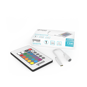 Контроллер GAUSS RGB Basic для светодиодной ленты 12V 72W 1/200 (BT610) Контроллер GAUSS RGB Basic для светодиодной ленты 12V 72W 1/200 (BT610)