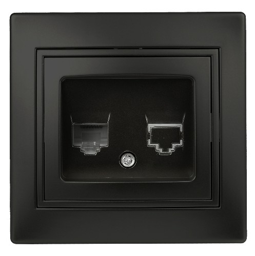 Розетка INTRO информационная RJ45, IP20, СУ, Plano, антрацит (10/200/2000) 1-303-05 (Б0044575) Розетка INTRO информационная RJ45, IP20, СУ, Plano, антрацит (10/200/2000) 1-303-05 (Б0044575)