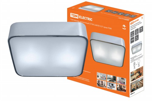 Светильник TDM потолочный СП 06 2х60Вт E27 хром (SQ0346-0014) фото 2 Светильник TDM потолочный СП 06 2х60Вт E27 хром (SQ0346-0014) фото 2