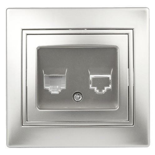 Розетка INTRO информационная RJ45, скрытой установки, Plano, алюминий (1/10/200/2400) (Б0030086) фото 5 Розетка INTRO информационная RJ45, скрытой установки, Plano, алюминий (1/10/200/2400) (Б0030086) фото 5