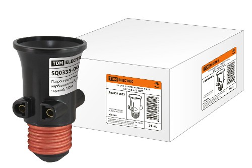 Патрон-розетка TDM карболитовый, Е27, черный, (1/24/600) (SQ0335-0022) фото 7 Патрон-розетка TDM карболитовый, Е27, черный, (1/24/600) (SQ0335-0022) фото 7