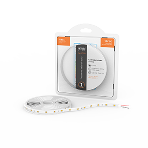 Лента светодиодная GAUSS Basic 5050/60 12V 8W/m 900lm/m 3000K 10mm IP20 3m 1/100 (BT022) Лента светодиодная GAUSS Basic 5050/60 12V 8W/m 900lm/m 3000K 10mm IP20 3m 1/100 (BT022)