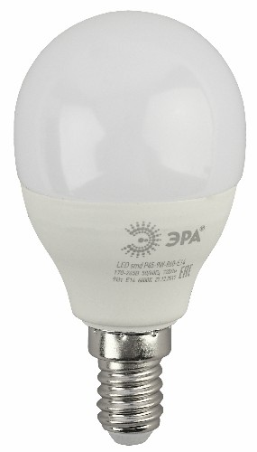Лампа светодиодная ЭРА STD LED P45-9W-860-E14 E14 / Е14 9Вт шар холодный дневной свет (1/100) (Б0031411) фото 2 Лампа светодиодная ЭРА STD LED P45-9W-860-E14 E14 / Е14 9Вт шар холодный дневной свет (1/100) (Б0031411) фото 2