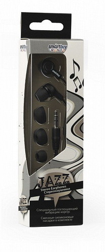 Наушники Smartbuy SBE-700 JAZZ, черные, вакуумные, шнур 1,2 м. (1/60) Наушники Smartbuy SBE-700 JAZZ, черные, вакуумные, шнур 1,2 м. (1/60)