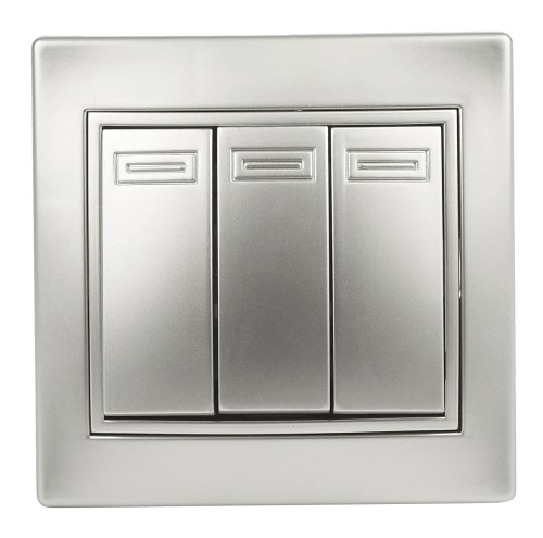 Выключатель INTRO 3 клавиши, 10АХ-250В, скрытой установки, Plano, алюминий (1/10/200/2400) (Б0030050) Выключатель INTRO 3 клавиши, 10АХ-250В, скрытой установки, Plano, алюминий (1/10/200/2400) (Б0030050)