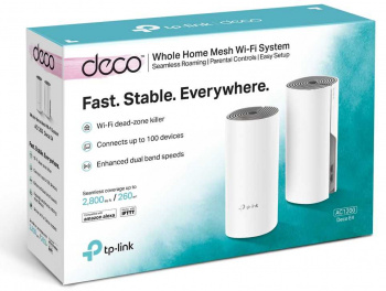 Mesh-комплект TP-LINK Deco E4 (DECO E4(2-PACK), AC1200, бесшовный,10/100BASE-TX (упак.:2шт), белый (1/6) фото 5 Mesh-комплект TP-LINK Deco E4 (DECO E4(2-PACK), AC1200, бесшовный,10/100BASE-TX (упак.:2шт), белый (1/6) фото 5