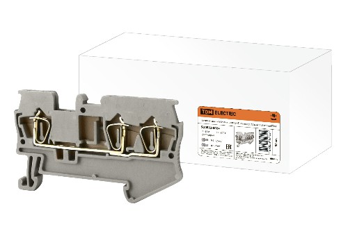 Зажим клеммный безвинтовой (ЗКБ) 3 вывода 2,5 мм2 31А серый TDM (SQ0822-0024) Зажим клеммный безвинтовой (ЗКБ) 3 вывода 2,5 мм2 31А серый TDM (SQ0822-0024)
