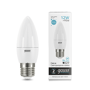 Лампа светодиодная GAUSS Elementary Свеча 12W 950lm 4100K E27 1/10/100 (30222) Лампа светодиодная GAUSS Elementary Свеча 12W 950lm 4100K E27 1/10/100 (30222)