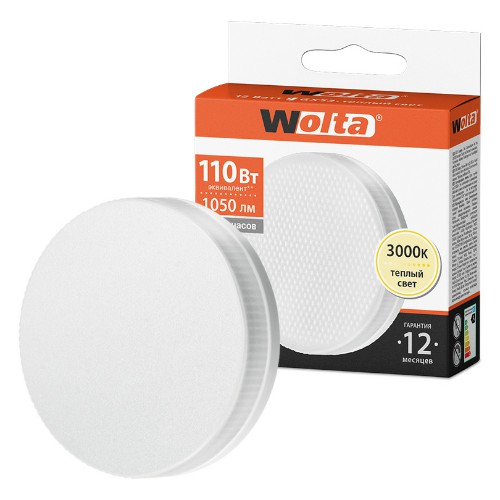 Лампа светодиодная WOLTA R75 12Вт 3000К 1050лм GX53 1/100 (25Y75R12GX53) Лампа светодиодная WOLTA R75 12Вт 3000К 1050лм GX53 1/100 (25Y75R12GX53)