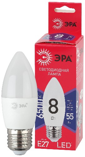 Лампа светодиодная ЭРА RED LINE LED B35-8W-865-E27 R Е27 / E27 8 Вт свеча холодный дневной свет (10/100/5000) (Б0045342) Лампа светодиодная ЭРА RED LINE LED B35-8W-865-E27 R Е27 / E27 8 Вт свеча холодный дневной свет (10/100/5000) (Б0045342)