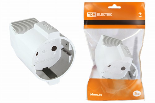 Кабельная розетка 2П б/з с з/ш 10А 250B белая TDM (1/200) (SQ1806-0029) фото 2 Кабельная розетка 2П б/з с з/ш 10А 250B белая TDM (1/200) (SQ1806-0029) фото 2