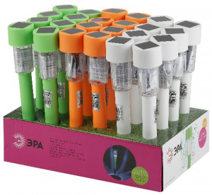 Светильник ЭРА SL-PL30-CLR Садовый на солнечной батарее пластик цветной 32 см (1/24/1320) (Б0032593) фото 2 Светильник ЭРА SL-PL30-CLR Садовый на солнечной батарее пластик цветной 32 см (1/24/1320) (Б0032593) фото 2