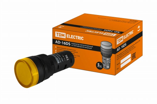 Лампа AD-16DS(LED)матрица d16мм желтый 110В AC/DC TDM (SQ0702-0067) фото 2 Лампа AD-16DS(LED)матрица d16мм желтый 110В AC/DC TDM (SQ0702-0067) фото 2
