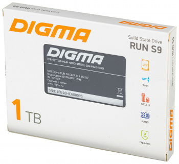 яВнутренний SSD Digma 1TB Run S9, SATA-III, R/W - 530/495 MB/s, 2.5", Silicon Motion SM2259XT, 3D TLC (DGSR2001TS93T) фото 10 яВнутренний SSD Digma 1TB Run S9, SATA-III, R/W - 530/495 MB/s, 2.5", Silicon Motion SM2259XT, 3D TLC (DGSR2001TS93T) фото 10