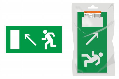 Знак "Направление к эвакуационному выходу налево вверх" 350х124мм для ССА инд. упаковка TDM (SQ0817-1001) фото 2 Знак "Направление к эвакуационному выходу налево вверх" 350х124мм для ССА инд. упаковка TDM (SQ0817-1001) фото 2