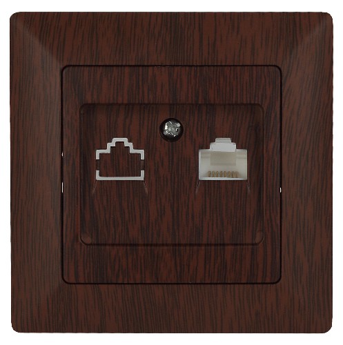 Розетка INTRO информационная RJ45, СУ, Solo, венге (10/200/2400) 4-303-10 (Б0043387) Розетка INTRO информационная RJ45, СУ, Solo, венге (10/200/2400) 4-303-10 (Б0043387)