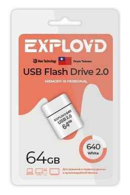 Флеш-накопитель USB 64GB Exployd 640 белый (EX-64GB-640-White) Флеш-накопитель USB 64GB Exployd 640 белый (EX-64GB-640-White)