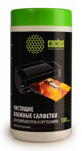 Салфетки Cactus CS-T1002 для компьютеров и оргтехники туба 100шт влажных (CS1235-T1002) Салфетки Cactus CS-T1002 для компьютеров и оргтехники туба 100шт влажных (CS1235-T1002)