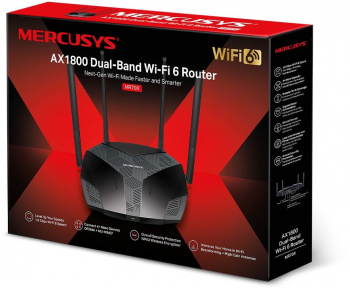 Роутер MERCUSYS MR70X AX1800 10/100/1000BASE-TX, черный (1/10) фото 4 Роутер MERCUSYS MR70X AX1800 10/100/1000BASE-TX, черный (1/10) фото 4
