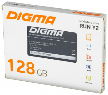 яВнутренний SSD Digma 128GB Run Y2, SATA-III, R/W - 500/430 MB/s, 2.5", Yeestor YS9082, 3D TLC (DGSR2128GY23T) фото 10 яВнутренний SSD Digma 128GB Run Y2, SATA-III, R/W - 500/430 MB/s, 2.5", Yeestor YS9082, 3D TLC (DGSR2128GY23T) фото 10