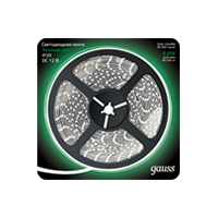 Лента светодиодная GAUSS 2835/60-SMD 4.8W 12V DC зеленый (блистер 5м) (312000605)
