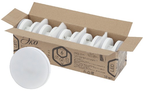 Лампа светодиодная ЭРА RED LINE LED GX-6W-840-GX53 (10-PACK) 6Вт таблетка нейтральный белый свет (10/100) (Б0036546) Лампа светодиодная ЭРА RED LINE LED GX-6W-840-GX53 (10-PACK) 6Вт таблетка нейтральный белый свет (10/100) (Б0036546)