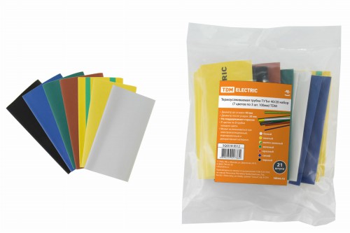 Трубка термоусаживаемая TDM ТУТнг 40/20 набор (7 цветов по 3 шт. 100мм) (1/10/70) (SQ0518-0512) фото 2 Трубка термоусаживаемая TDM ТУТнг 40/20 набор (7 цветов по 3 шт. 100мм) (1/10/70) (SQ0518-0512) фото 2