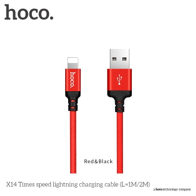 Кабель USB - 8 pin HOCO X14 Times speed, 1.0м, круглый, 2.0A, ткань, цвет: красный (1/33/330) (6957531062837) Кабель USB - 8 pin HOCO X14 Times speed, 1.0м, круглый, 2.0A, ткань, цвет: красный (1/33/330) (6957531062837)