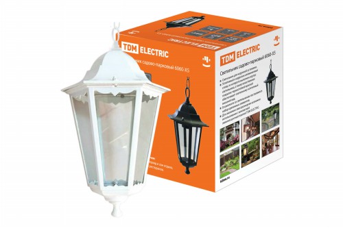 Светильник TDM 6060-25 садово-парковый шестигранник, 60Вт, подвес, белый (SQ0330-0065) фото 2 Светильник TDM 6060-25 садово-парковый шестигранник, 60Вт, подвес, белый (SQ0330-0065) фото 2