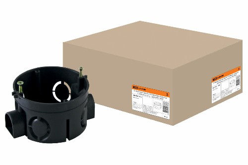 Установочная коробка СП D68х42мм, саморезы, стыковочные узлы, черная, IP20, TDM (1/300) (SQ1402-1115) фото 3 Установочная коробка СП D68х42мм, саморезы, стыковочные узлы, черная, IP20, TDM (1/300) (SQ1402-1115) фото 3