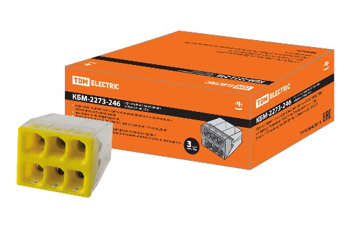 Строительно-монтажная клемма КБМ-2273-246 (2,5мм2) с пастой TDM (SQ0517-0116) Строительно-монтажная клемма КБМ-2273-246 (2,5мм2) с пастой TDM (SQ0517-0116)