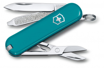 Нож перочинный Victorinox Classic Mountain Lake, 58 мм., 7 функций (карт. коробка) (0.6223.23G) Нож перочинный Victorinox Classic Mountain Lake, 58 мм., 7 функций (карт. коробка) (0.6223.23G)