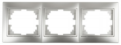Рамка INTRO на 3 поста гор., скрытой установки, Plano, алюминий (1/14/280/2800) (Б0030098) Рамка INTRO на 3 поста гор., скрытой установки, Plano, алюминий (1/14/280/2800) (Б0030098)
