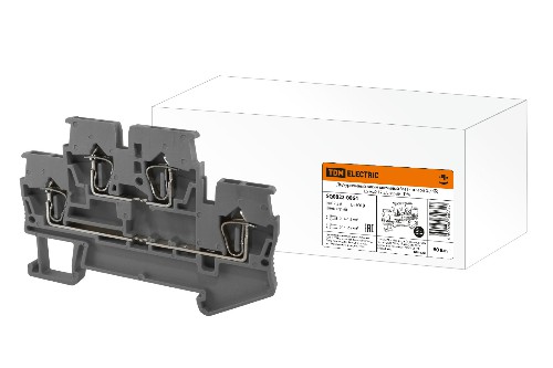Двухуровневый зажим клеммный безвинтовой (ДЗКБ) 1,5 мм2 17,5А серый TDM (SQ0822-0064) Двухуровневый зажим клеммный безвинтовой (ДЗКБ) 1,5 мм2 17,5А серый TDM (SQ0822-0064)