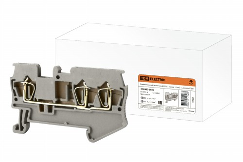 Зажим клеммный безвинтовой (ЗКБ) 3 вывода 1,5 мм2 17,5А серый TDM (SQ0822-0022) фото 2 Зажим клеммный безвинтовой (ЗКБ) 3 вывода 1,5 мм2 17,5А серый TDM (SQ0822-0022) фото 2