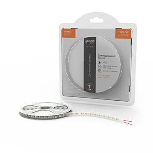 Лента светодиодная GAUSS Basic 5050/60 12V 10W/m 700lm/m 3000K 10mm IP65 5m 1/100 (BT051) Лента светодиодная GAUSS Basic 5050/60 12V 10W/m 700lm/m 3000K 10mm IP65 5m 1/100 (BT051)