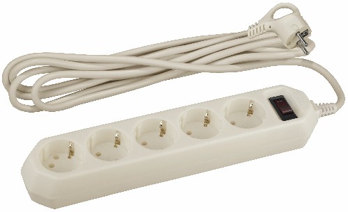 Сетевой фильтр ЭРА USF-5es-3m-I с базовой защитой с заземлением с выключателем 5 розеток 3м 10А слоновая кость (1/20) (Б0019035) фото 6 Сетевой фильтр ЭРА USF-5es-3m-I с базовой защитой с заземлением с выключателем 5 розеток 3м 10А слоновая кость (1/20) (Б0019035) фото 6