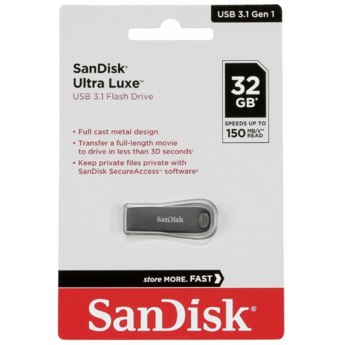 Флеш-накопитель USB 3.1 32GB SanDisk Ultra Luxe металл (SDCZ74-032G-G46) Флеш-накопитель USB 3.1 32GB SanDisk Ultra Luxe металл (SDCZ74-032G-G46)