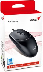 Мышь проводная GENIUS NetScroll 120 V2, оптическая, разрешение 1000 DPI, кабель 1.5 м, черный (1/100) (31010018400) фото 2 Мышь проводная GENIUS NetScroll 120 V2, оптическая, разрешение 1000 DPI, кабель 1.5 м, черный (1/100) (31010018400) фото 2