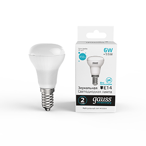 Лампа светодиодная GAUSS Elementary R50 6W 450lm 4100K Е14 1/10/50 (63126) Лампа светодиодная GAUSS Elementary R50 6W 450lm 4100K Е14 1/10/50 (63126)