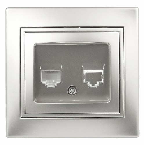 Розетка INTRO информационная RJ45, скрытой установки, Plano, алюминий (1/10/200/2400) (Б0030086) фото 8 Розетка INTRO информационная RJ45, скрытой установки, Plano, алюминий (1/10/200/2400) (Б0030086) фото 8