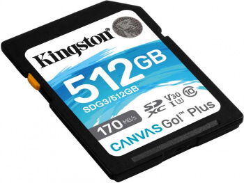 Карта памяти SDXC 512GB Kingston Class 10 UHS-I U3 V30 Canvas Go Plus (170/90 Mb/s) (SDG3/512GB) фото 2 Карта памяти SDXC 512GB Kingston Class 10 UHS-I U3 V30 Canvas Go Plus (170/90 Mb/s) (SDG3/512GB) фото 2