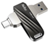 Флеш-накопитель USB 3.0  256GB  Netac  US11 Dual  чёрный/серебро  (USB 3.0 / Type C) (NT03US11C-256G-32BK)