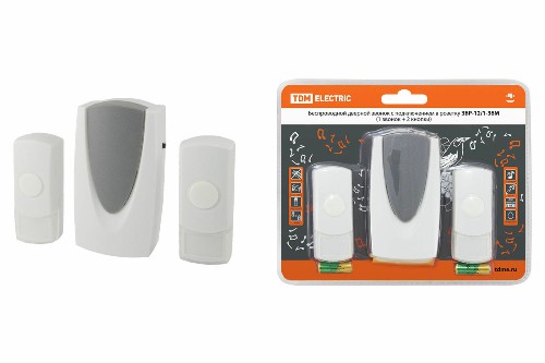 Звонок TDM беспроводной ЗБР-12/1-36М (беспр., роз., 2 кнопки) (SQ1901-0011) Звонок TDM беспроводной ЗБР-12/1-36М (беспр., роз., 2 кнопки) (SQ1901-0011)