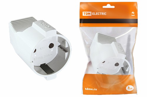 Кабельная розетка 2П б/з с з/ш 10А 250B белая TDM (1/200) (SQ1806-0029) фото 3 Кабельная розетка 2П б/з с з/ш 10А 250B белая TDM (1/200) (SQ1806-0029) фото 3