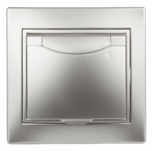 Розетка INTRO 2P+E Schuko с крышкой, 16АХ-250В, скрытой установки, Plano, алюминий (1/10/100/1500) (Б0030062) фото 2 Розетка INTRO 2P+E Schuko с крышкой, 16АХ-250В, скрытой установки, Plano, алюминий (1/10/100/1500) (Б0030062) фото 2