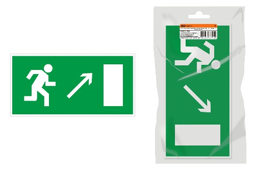 Знак "Направление к эвакуационному выходу направо вверх" 350х124мм для ССА инд. упаковка TDM (SQ0817-1004) Знак "Направление к эвакуационному выходу направо вверх" 350х124мм для ССА инд. упаковка TDM (SQ0817-1004)
