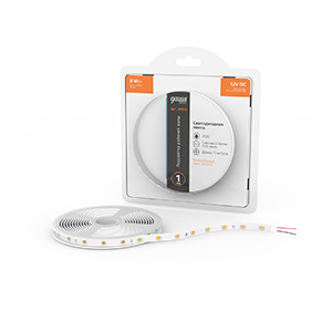 Лента светодиодная GAUSS Basic 5050/60 12V 8W/m 900lm/m 3000K 10mm IP20 5m 1/100 (BT024) Лента светодиодная GAUSS Basic 5050/60 12V 8W/m 900lm/m 3000K 10mm IP20 5m 1/100 (BT024)